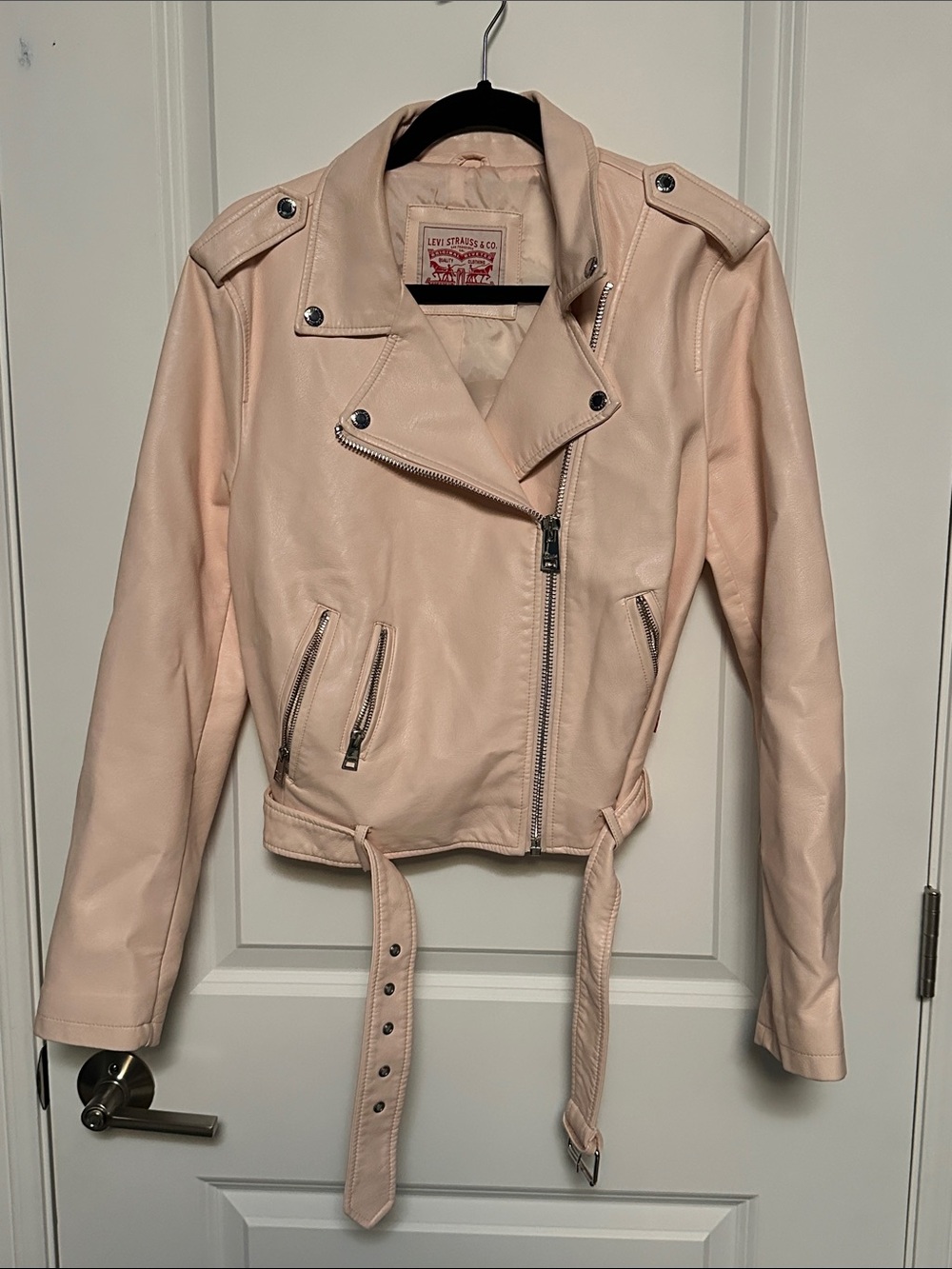 Levi's Blush Pink Moto-Style Faux Leather Jacket